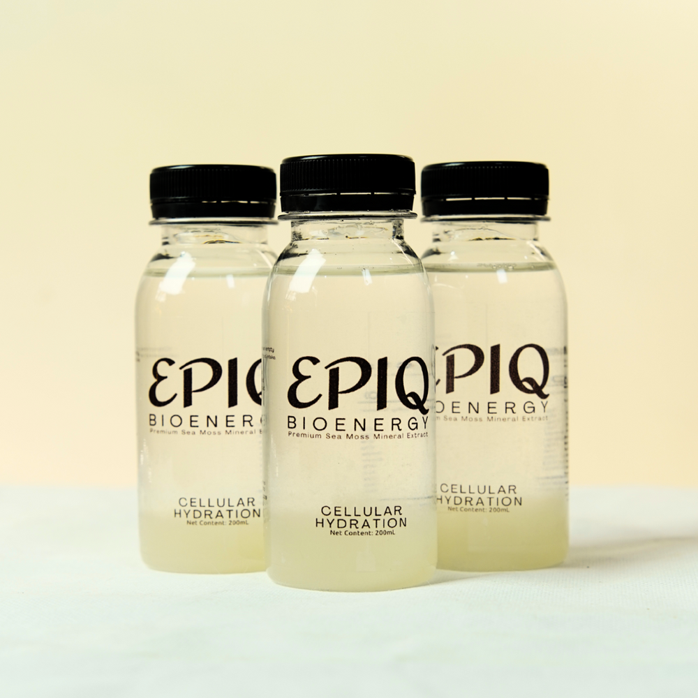 3 BOTTLES - EPIQ BIOENERGY PREMIUM SEA MOSS MINERAL EXTRACT FOR CELLULAR HYDRATION 200ML BOTTLE