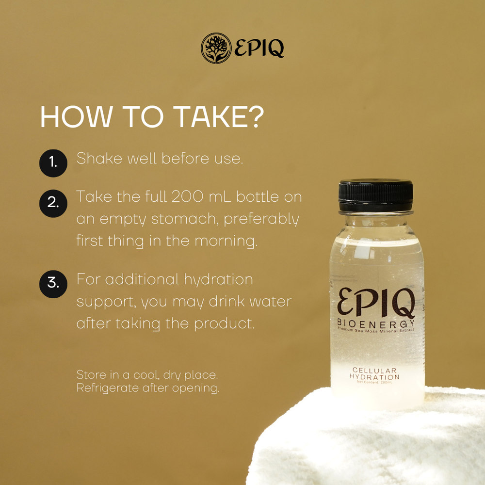12 BOTTLES - EPIQ BIOENERGY PREMIUM SEA MOSS MINERAL EXTRACT FOR CELLULAR HYDRATION 200ML BOTTLE